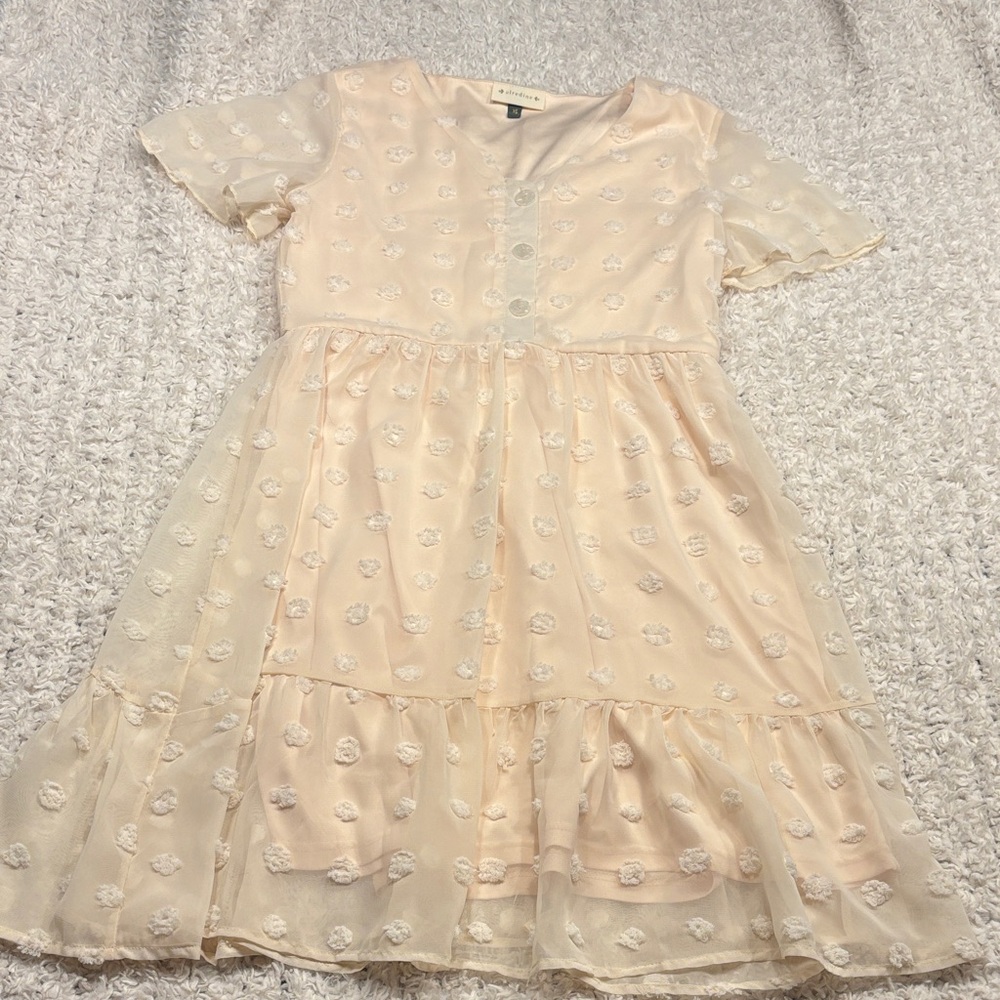 Elegant Cream Floral Dress